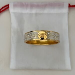 Coach Gold and Cream Floral Bangle
